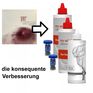 Ersatz fr Pur Peroxidsystem, My Solution Peroxid 2x360ml, 2 Behlter mit Kat + 360ml Kochsalzlsung