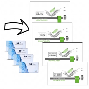 Extreme H2O Thin |14,2 Sparpack - 4 Boxen- 24 Linsen → Nachfolger Premium Linsen biokompatible Monatslinsen 4 Boxen- 24 Linsen