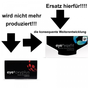 Aus eye2 Oxyplus Monats Kontaktlinsen Multifocal werden Eye2 AQAFIT Monats-Kontaktlinsen Multifocal 6er-Pack