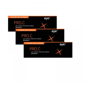 3 x 30er Box eye2 PRO.C Ein Tages Kontaktlinsen Sphrisch 90er Box